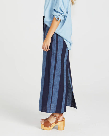 Cailee Maxi Skirt - Navy Stripe