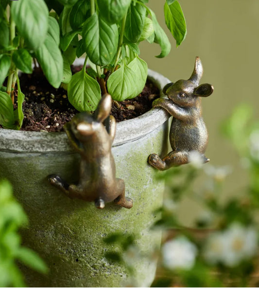 Hanging Bunny Decor Gold