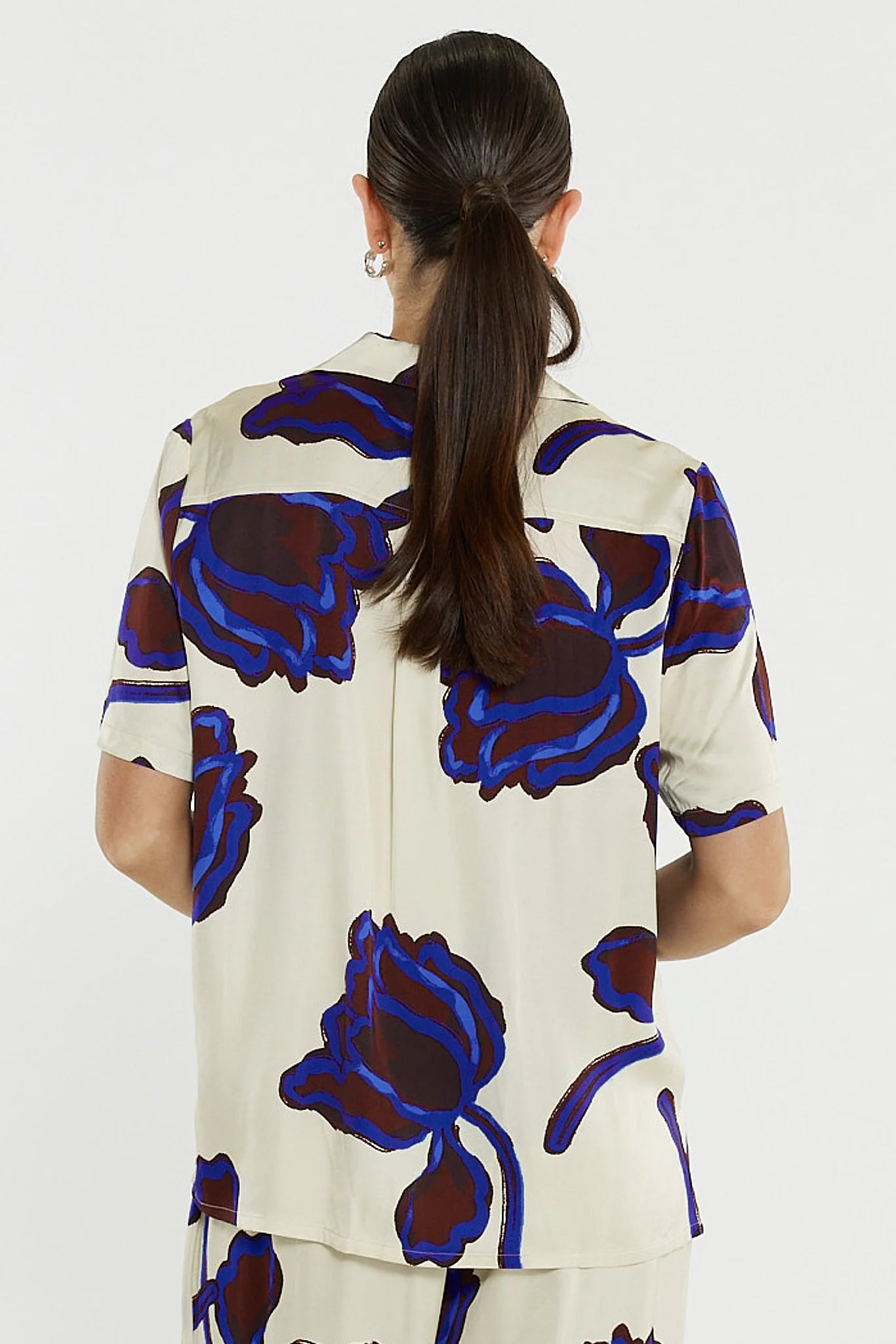 Jade Satin Shirt - Winter Poppy