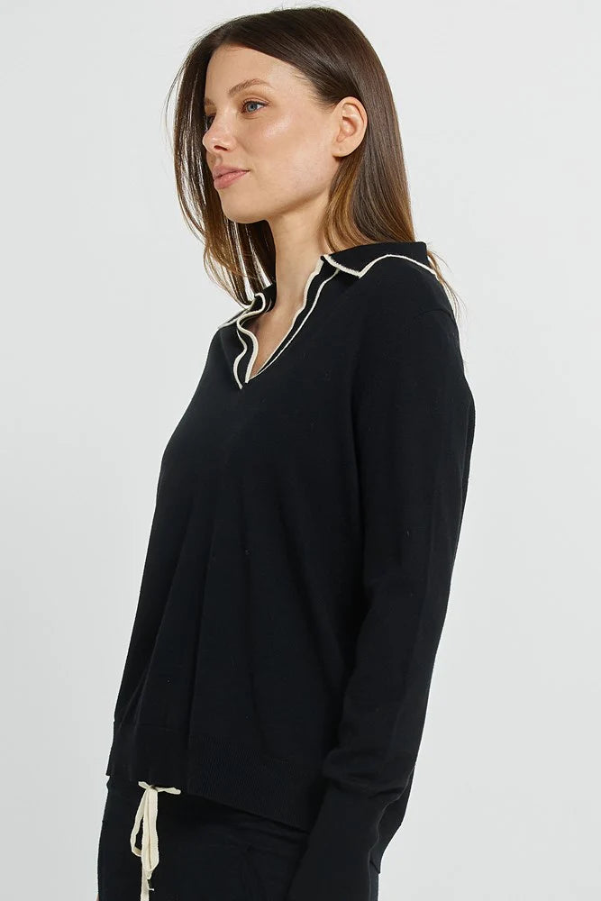 Makenna Polo Sweater - Black