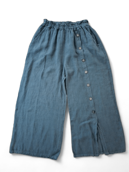 GREY FRONT ROW BUTTON SAILOR PANT