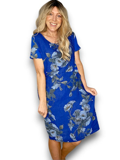 COBALT TRUMPET JUNGLE DRESS