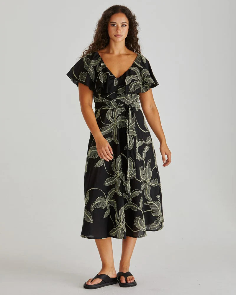 ROSITA RUFFLE DRESS - BLACK