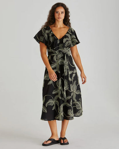 ROSITA RUFFLE DRESS - BLACK