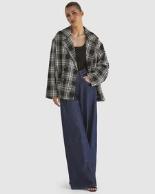 Playback Oversized Jacket - Black/White Check