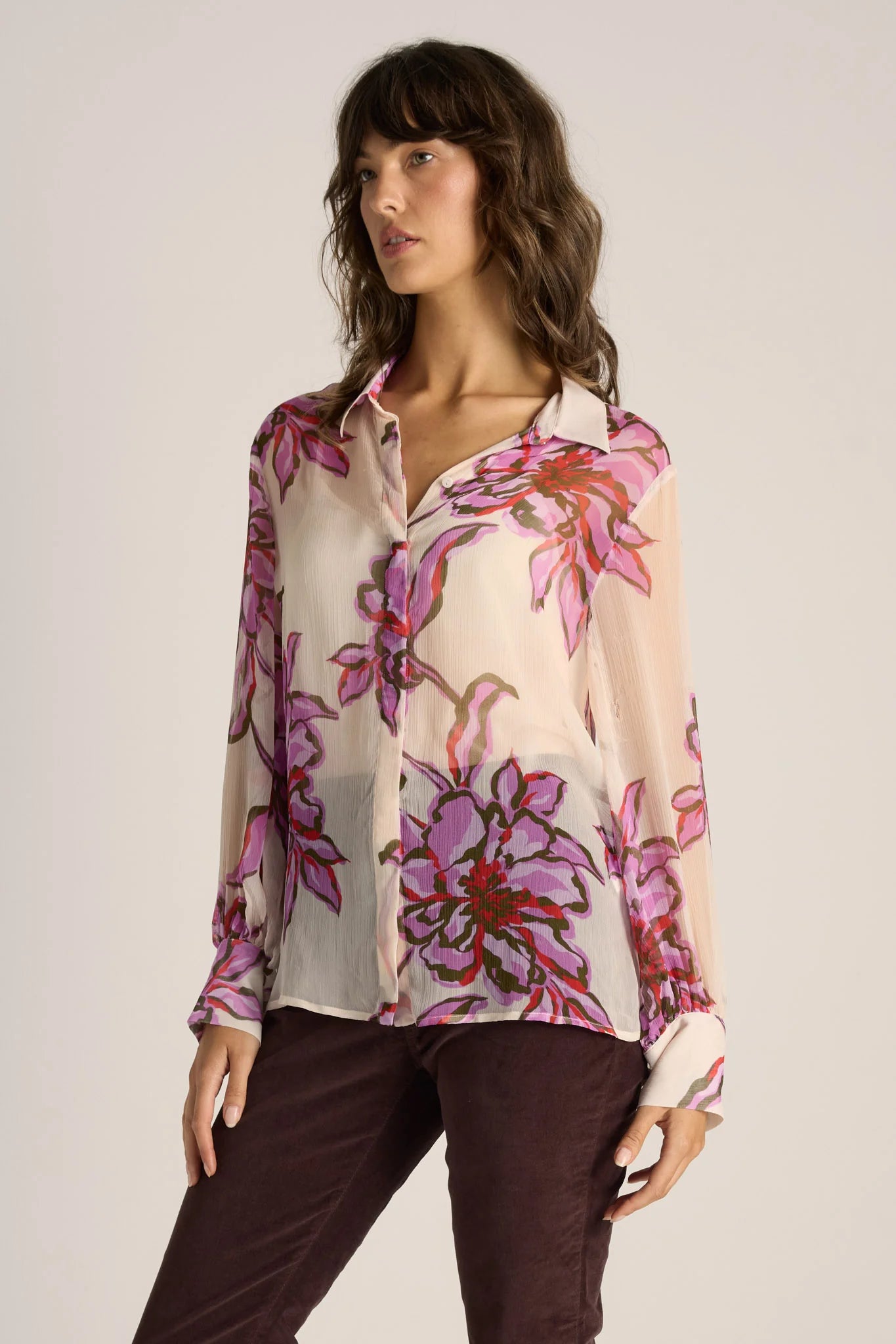 Nyomi Blouse - Light Flower Print