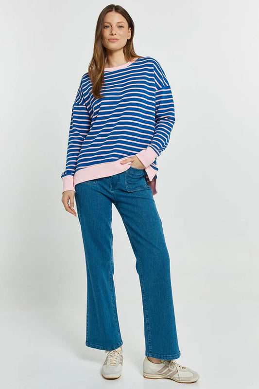 Tide Sweatshirt - Blue/Pink Stripe