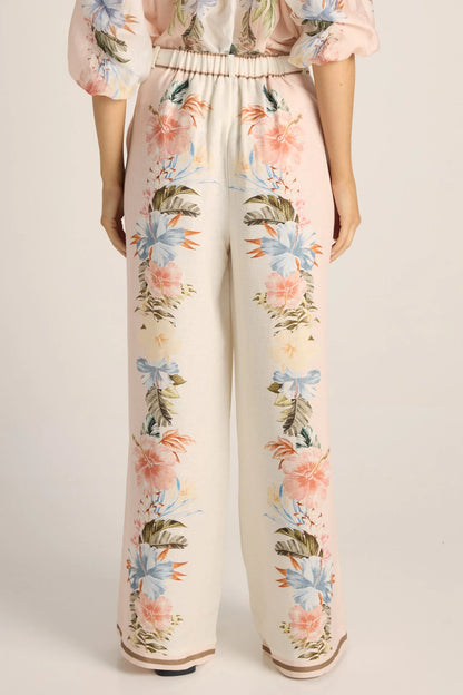 Solara Placement Print Pant - Pink Print