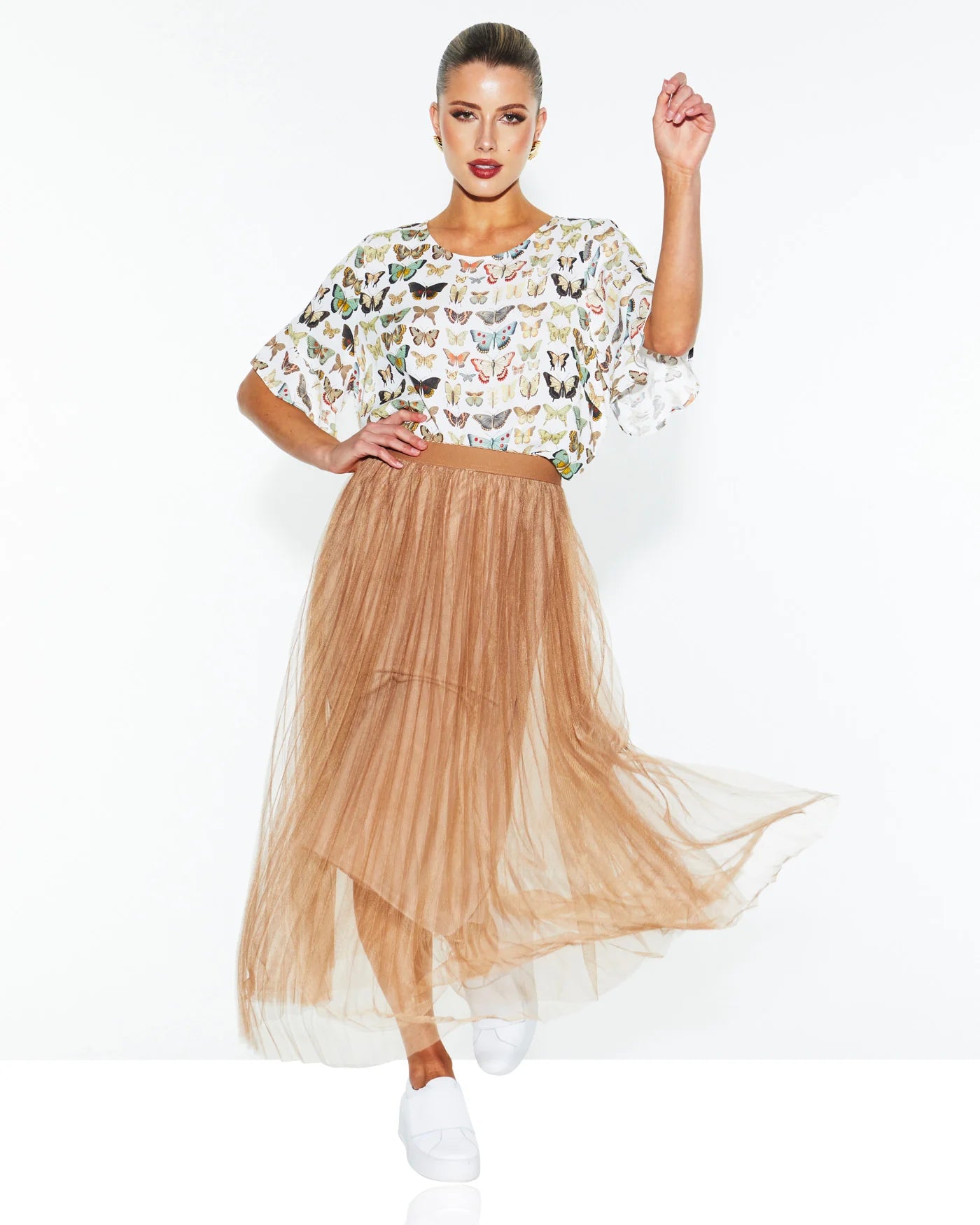 Sway Mesh Skirt - Tan