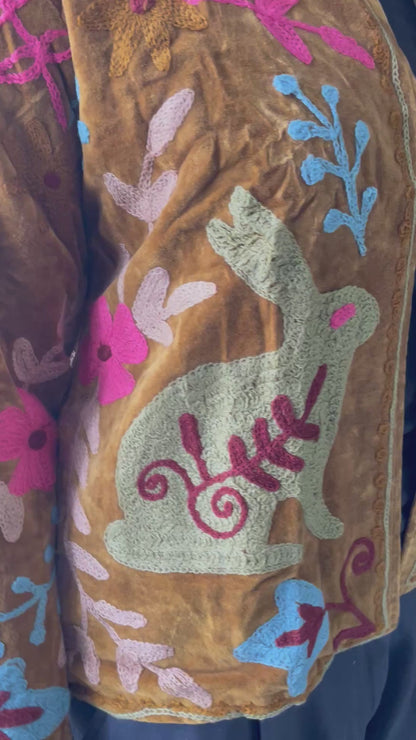 Velvet Jacket -Mustard Rabbit